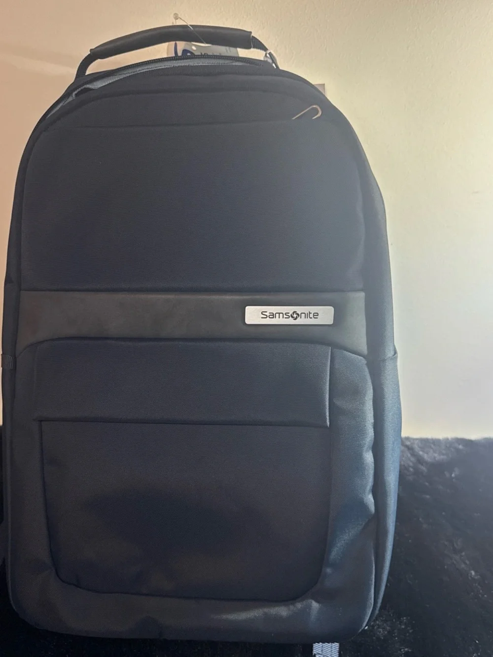 Samsonite Black Men's Backpack with Silver Logo Accent